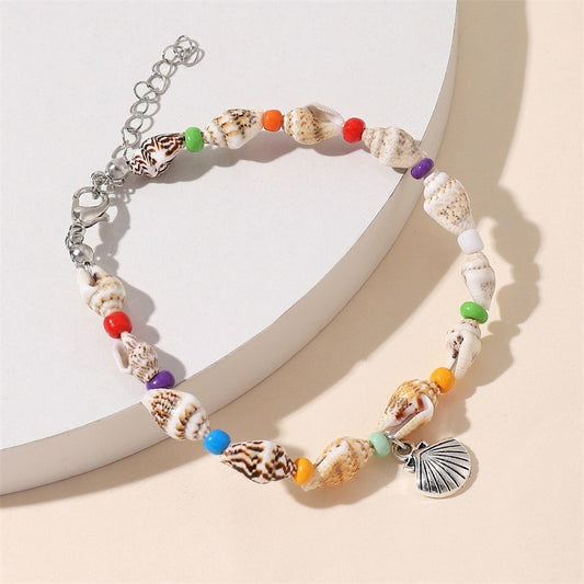 Pulsera Marina con Caracoles y Dije de Concha - Estilo Playero y Natural - nexbuy.com.mx