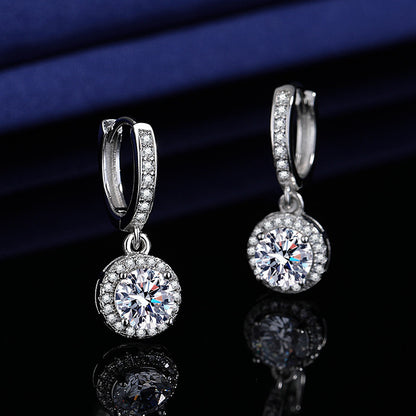 Aretes plateados de estilo coreano