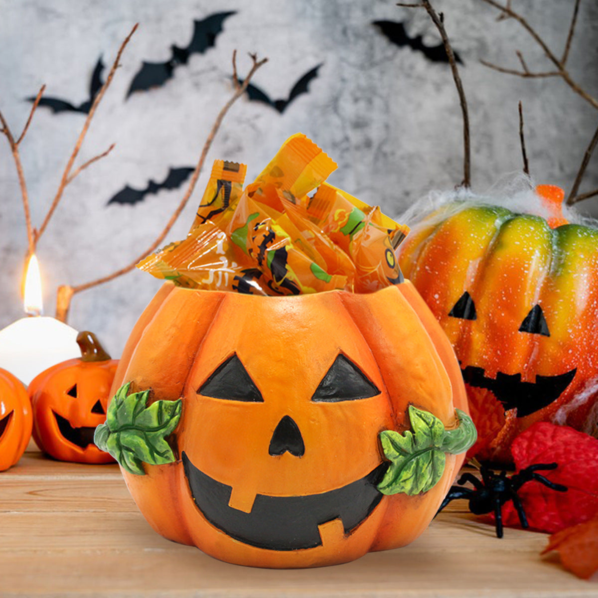 Maceta decorativa de calabaza - nexbuy.com.mx