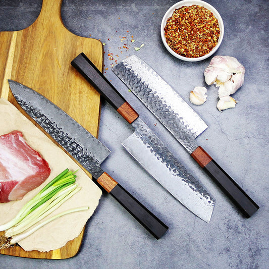 Cuchillo de Cocina Damasco Forjado y Martillado – Estilo Minimalista - nexbuy.com.mx