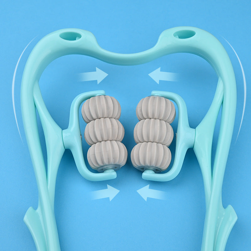 Masajeador Manual Multifuncional de Cuello con Seis Ruedas - nexbuy.com.mx