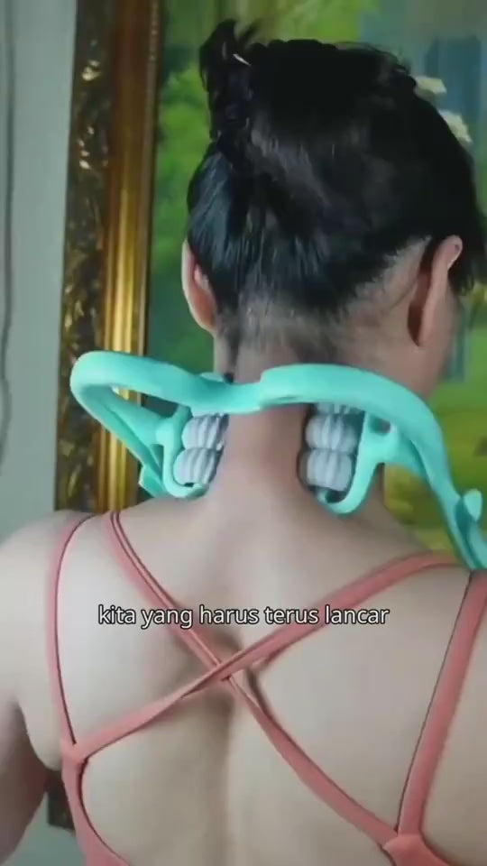 Masajeador Manual Multifuncional de Cuello con Seis Ruedas - nexbuy.com.mx