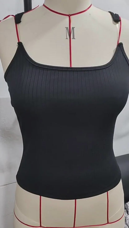 Blusa sin mangas Y2K Invisible Camisola Chaleco Moda Slim Fit - nexbuy.com.mx