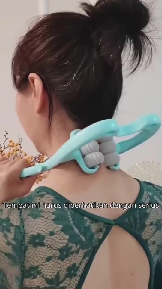 Masajeador Manual Multifuncional de Cuello con Seis Ruedas - nexbuy.com.mx