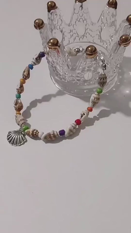 Pulsera Marina con Caracoles y Dije de Concha - Estilo Playero y Natural - nexbuy.com.mx