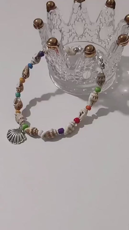 Pulsera Marina con Caracoles y Dije de Concha - Estilo Playero y Natural - nexbuy.com.mx