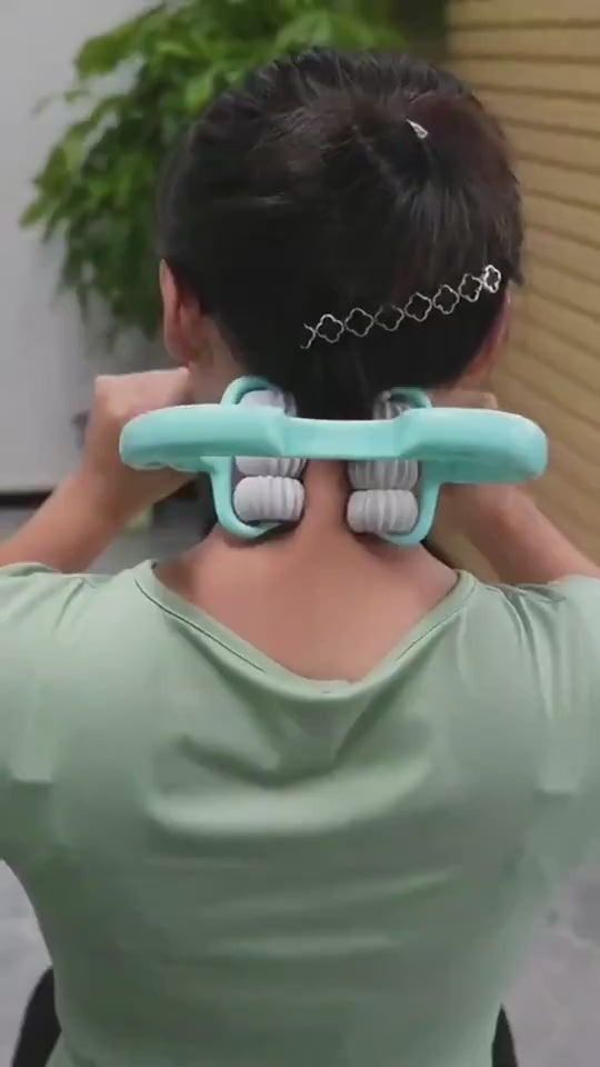 Masajeador Manual Multifuncional de Cuello con Seis Ruedas - nexbuy.com.mx