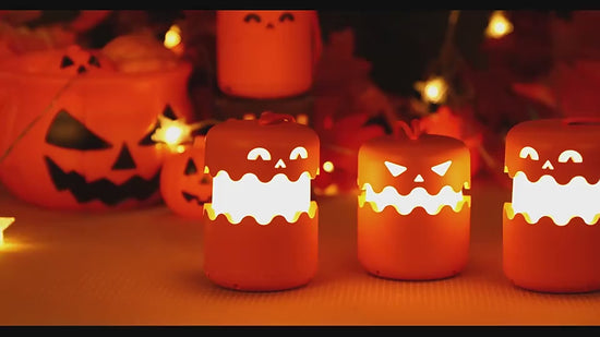 Pequeña lámpara LED nocturna plegable con forma de calabaza para fiesta de Halloween - nexbuy.com.mx
