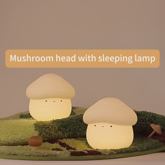 Lámpara Pequeña en Forma de Hongo de Silicona Mushroom Companion - Luz Suave para Dormir - nexbuy.com.mx