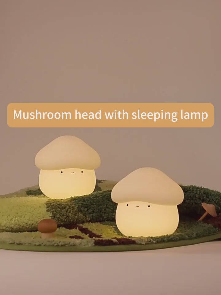 Lámpara Pequeña en Forma de Hongo de Silicona Mushroom Companion - Luz Suave para Dormir - nexbuy.com.mx
