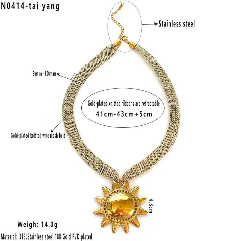 Collares cadena tejida - Sol