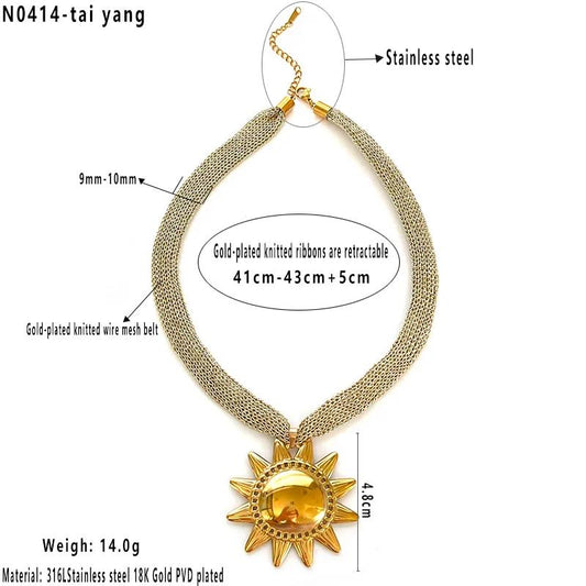 Collares cadena tejida - Sol